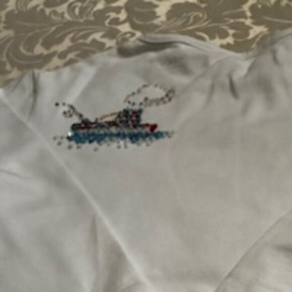 Quaker Factory Beaded/Sequin Beach Scene Pull Over Tee - Size Small - Picture 5 of 10